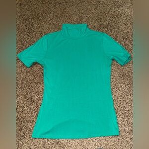 Pink Martini Emerald Green Turtleneck Women's Top